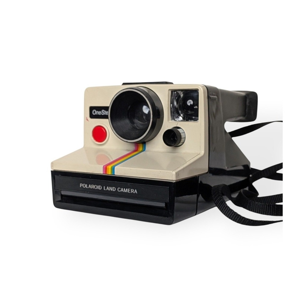Polaroid OneStep Land Camera White Black Rainbow SX-70 Retro Vintage 70s WORKING
